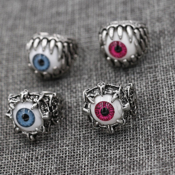 Anillo de dedo con diseño genial de hombre con ojos de demonio