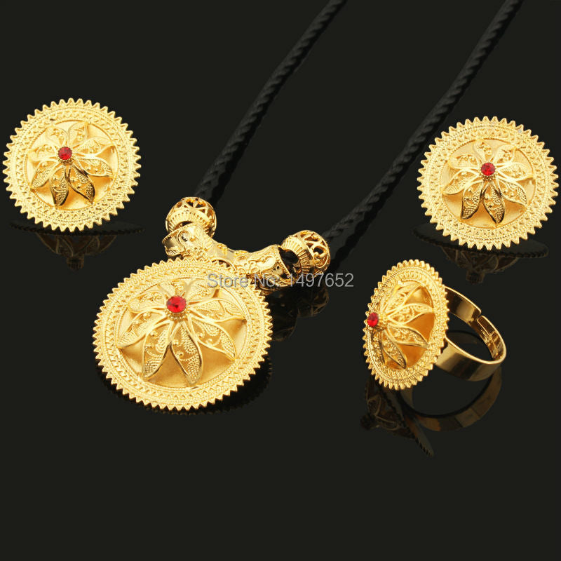 Gold Color Habesha Jewelry sets