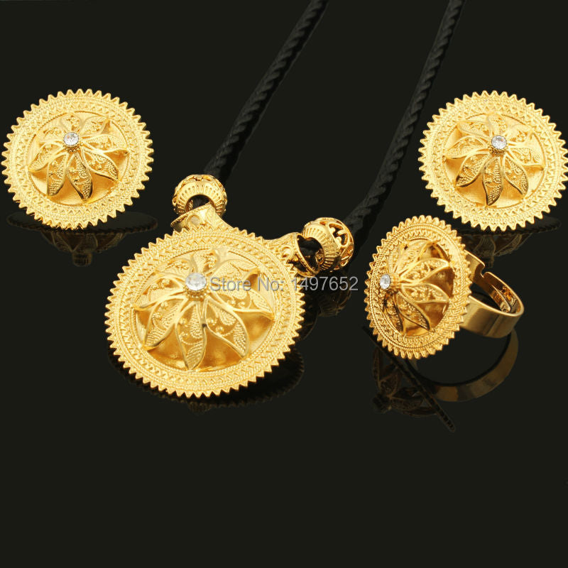 Gold Color Habesha Jewelry sets