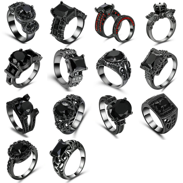 Fashion Jewelry Mix Style AAA Black Zircon Stone Finger Rings