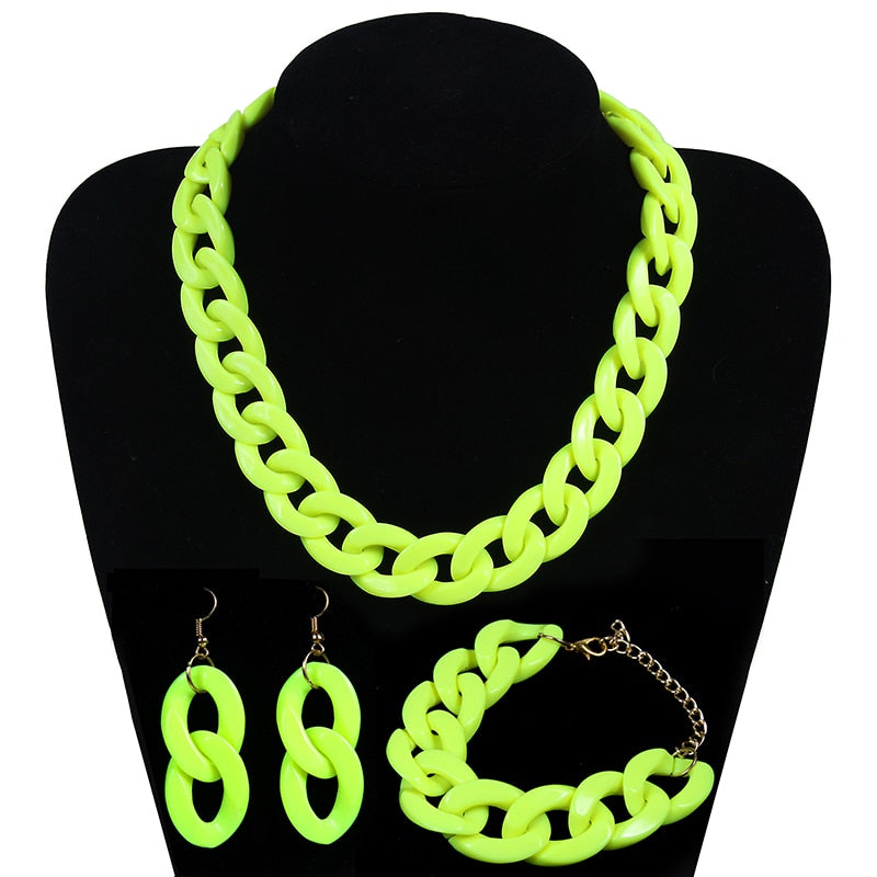Fashion Acrylic Long Chain Necklace