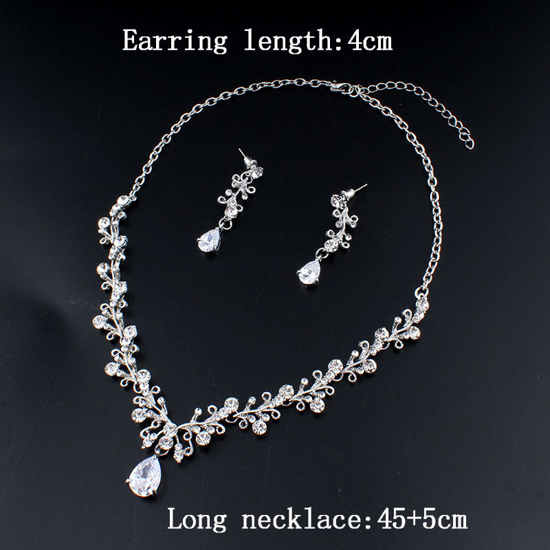 Dress Accessories Crystal Necklace Earrings Set
