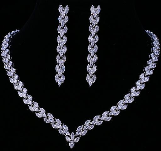 Exquisite Cubic Zirconia Wedding Party Jewelry Set