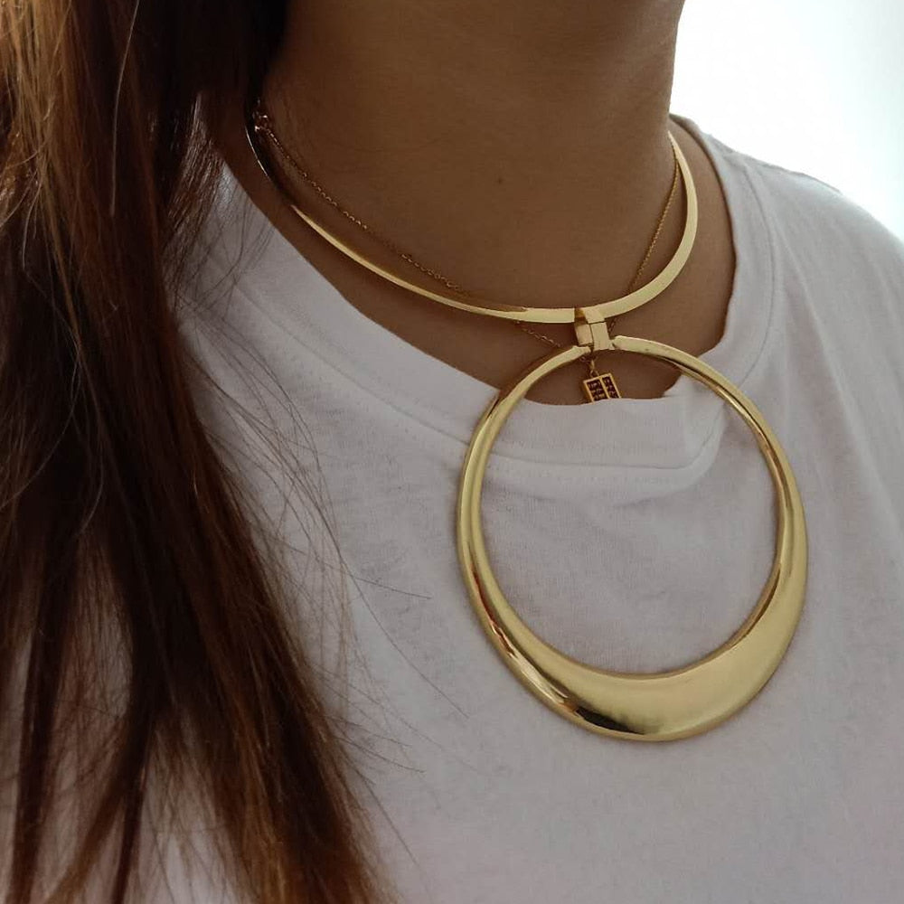 Gold Color Boho Punk Round Circle Jewelry Sets