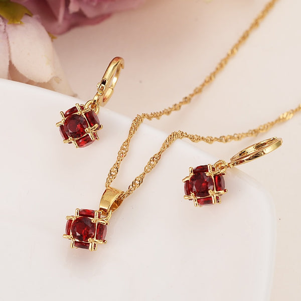Gold rainstone ball Wedding Jewelry Sets