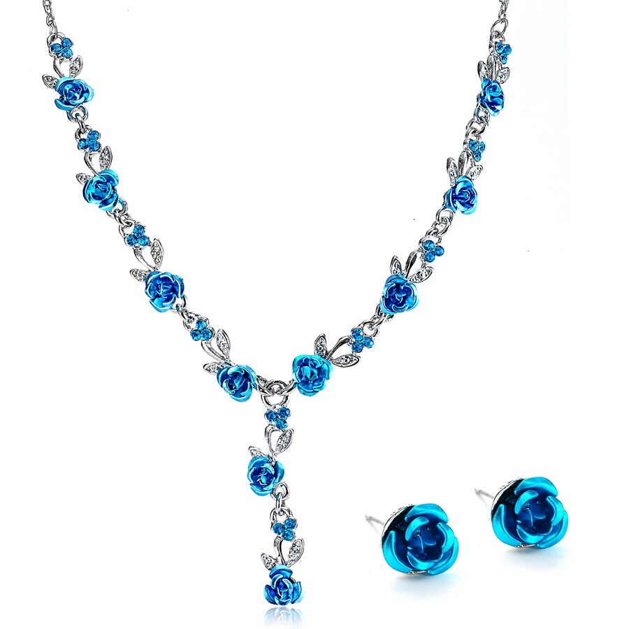 Vintage Necklace Earrings Wedding Bridal Elegant Jewelry Sets