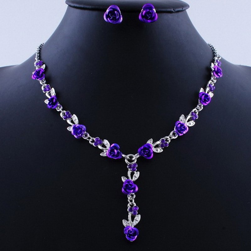 Vintage Necklace Earrings Wedding Bridal Elegant Jewelry Sets