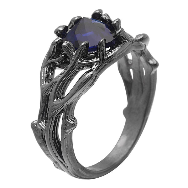 Luxury Romantic Dark Blue Cubic Zirconia Ring
