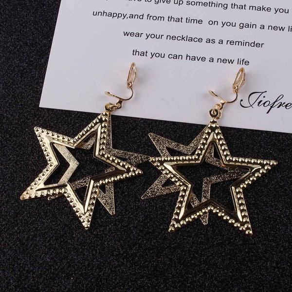 Five-pointed star Trendy Stars Clip Earrings For Women