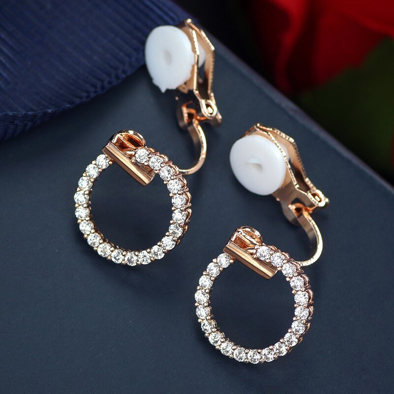 Crystal Cubic Zircon Ear Clips
