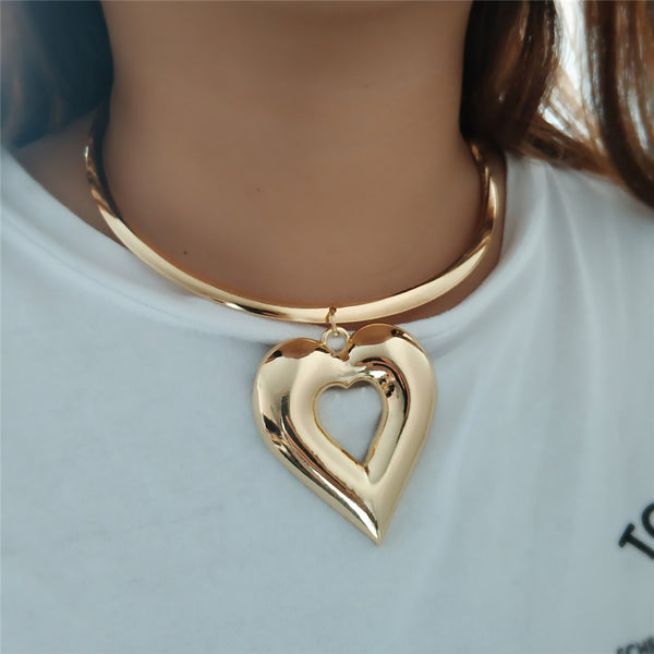 Gold Color Zinc Alloy Boho Choker Necklace Earring Jewelry Sets