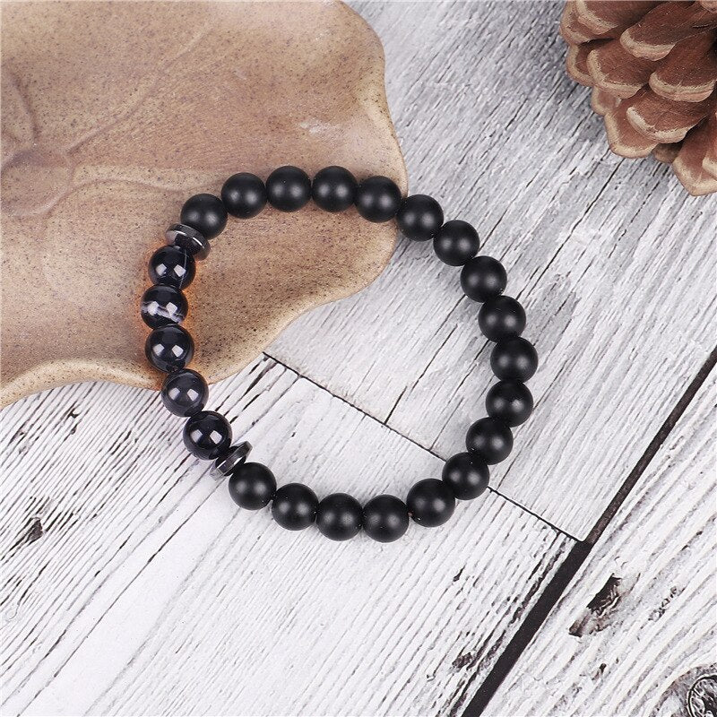 Black Matte Hematite Beads Strand  Bracelet