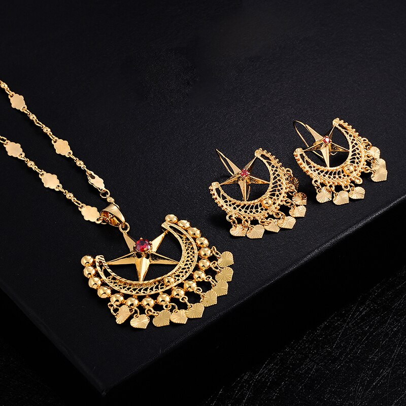 Gold Color Beautiful Ethnic Wedding Luxury Jewelry Sets