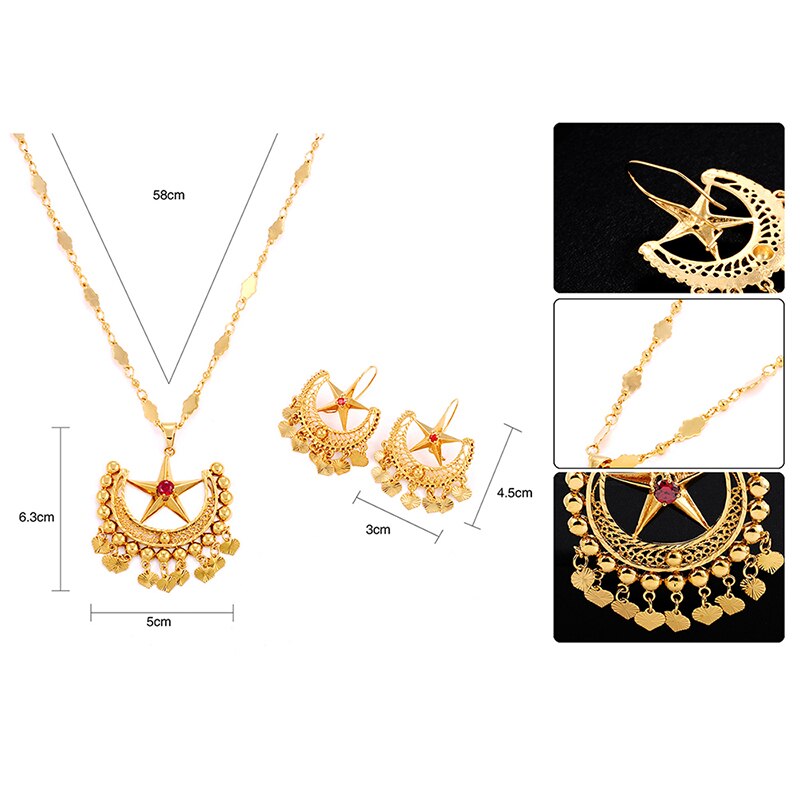 Gold Color Beautiful Ethnic Wedding Luxury Jewelry Sets