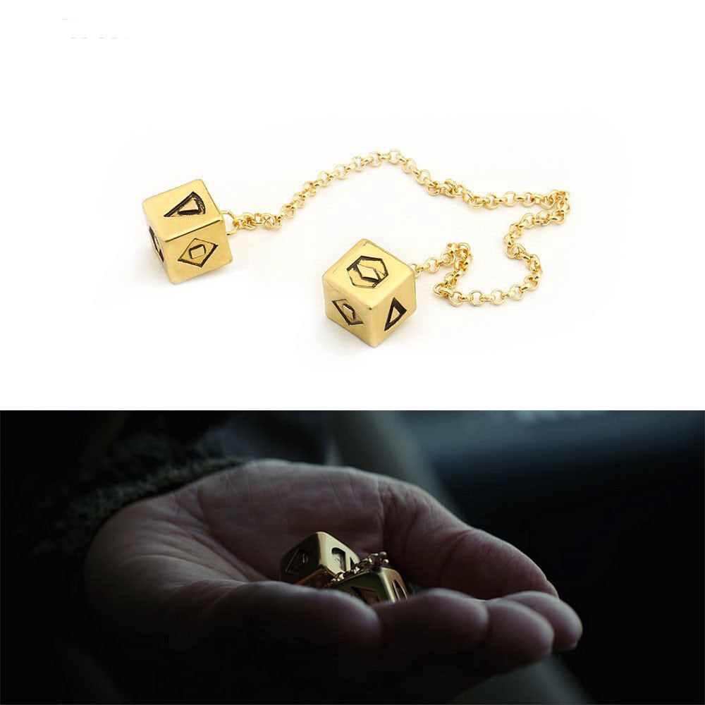 Big Antique Gold Color Bracelet Han Solo Lucky Dice Prop