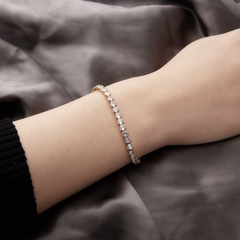 Stretch Bling Single Row Rhinestones Bracelets For Women