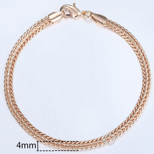Rose Gold Filled Chains Mens Womens Bracelat