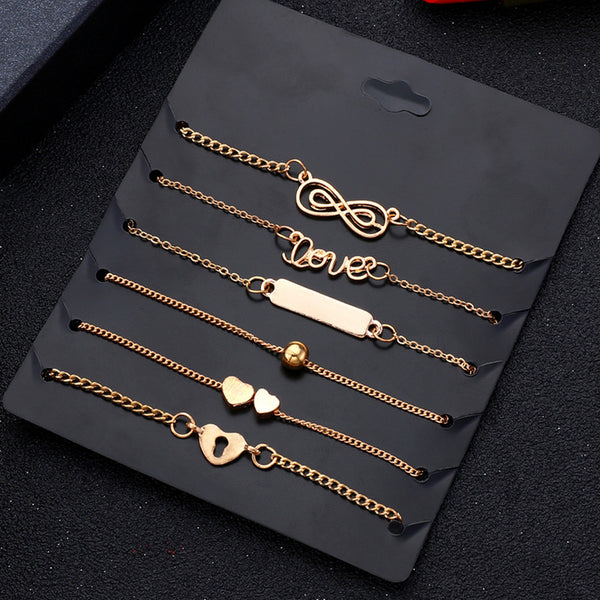 Pulsera de cadena tobillera dorada para mujer