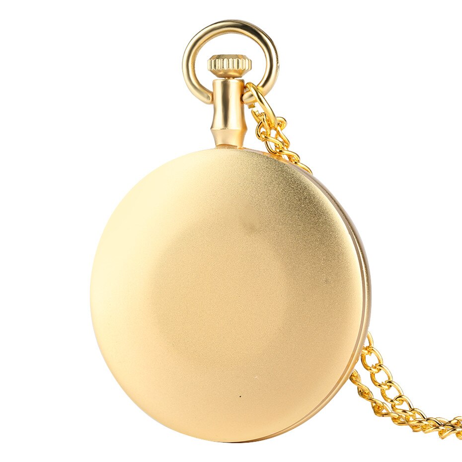Exquisite Open Face Quartz Pocket Watch Roman Numbers Analog Display Pendant Clock