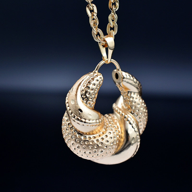 Women Big Necklace Earrings Pendant Romantic Jewelry Sets