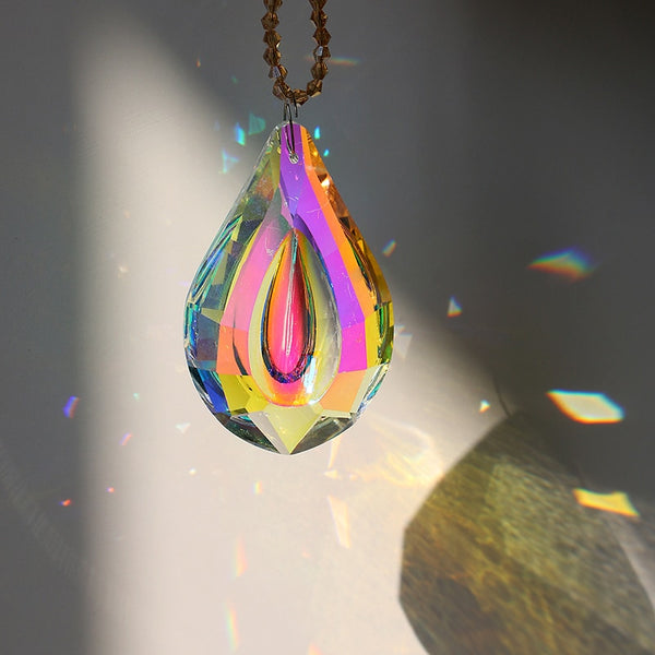 Colorful Lamp Prisms  Crystal Hanging Drops Pendants 76mm