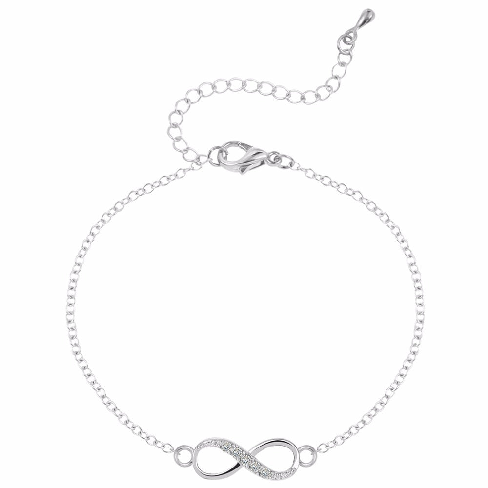 New Infinity Cross Crystal Dangle Bracelet Necklace Sets