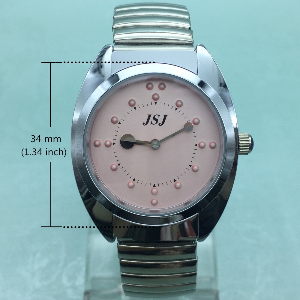 Braille Ladies Tactile Watch Flex Band Pink Dial