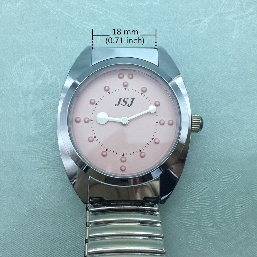 Braille Ladies Tactile Watch Flex Band Pink Dial