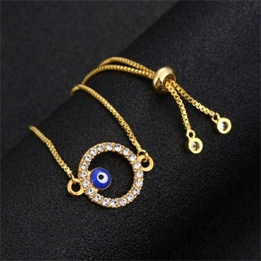 Classic Trendy Turkish Gold Evil Eye Bracelet