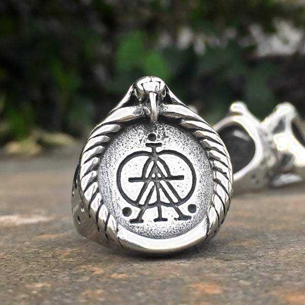 Men’s Silver Color Viking Stainless Steel Biker Ring