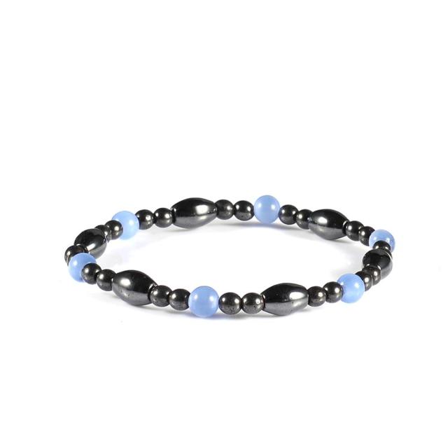 Black Stone Blue Cat Eye  Bracelet