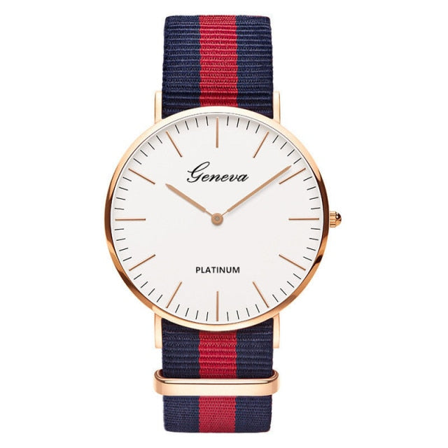 Classic Nylon  Band Top Luxury Couple Quartz Wrist Watch