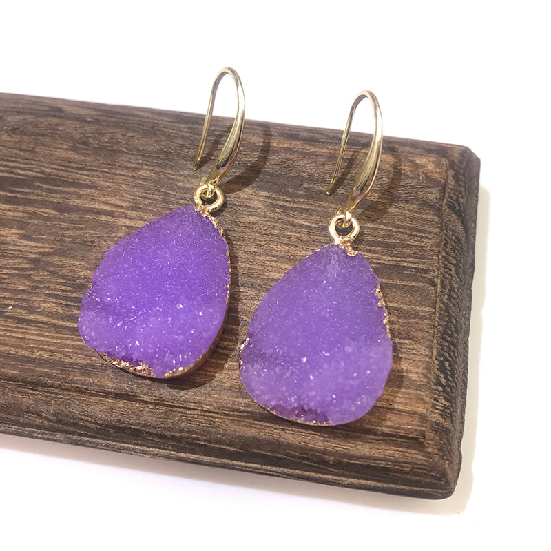 European Jewelry Colorful Water Drop Dangle Earrings