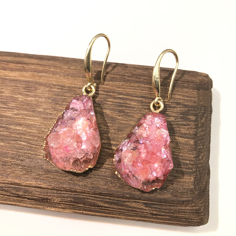 European Jewelry Colorful Water Drop Dangle Earrings