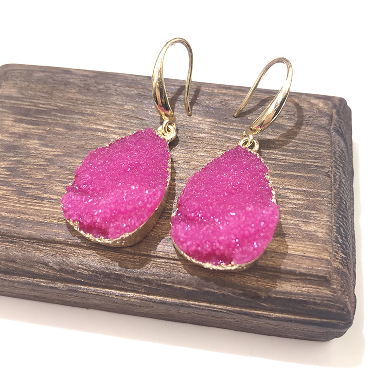 European Jewelry Colorful Water Drop Dangle Earrings