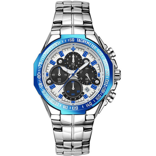 Luxury Military Full Steel Waterproof Chronograph Wristwatch