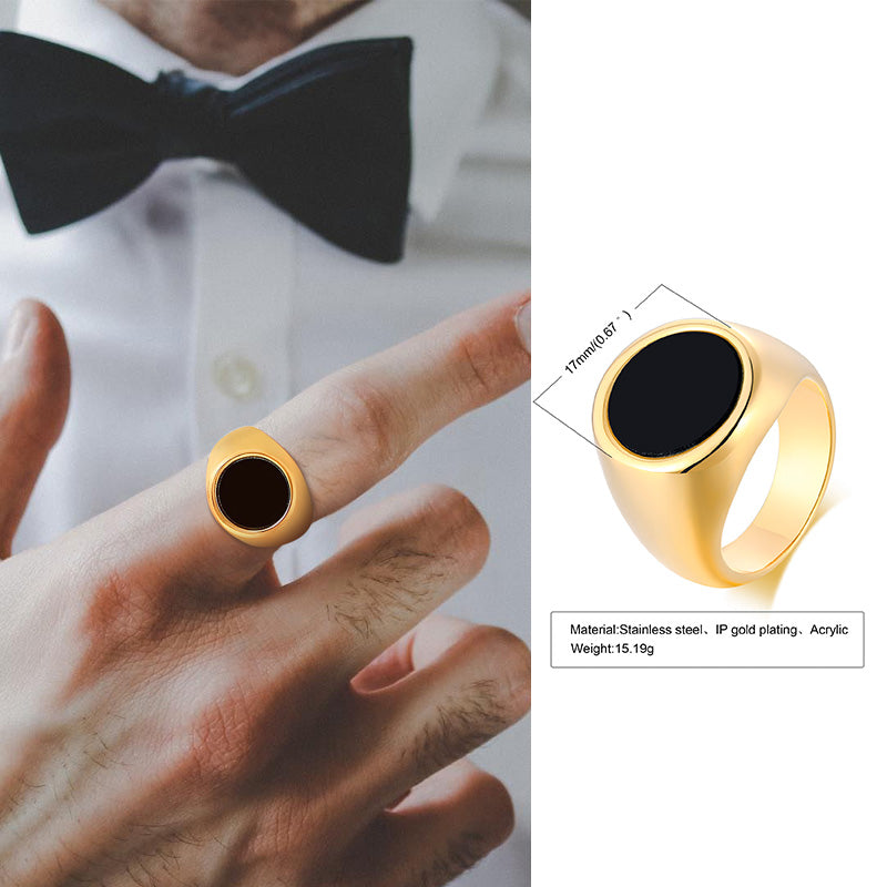 Bald Eagle Signet  Gold Plated Bird Ring For Men