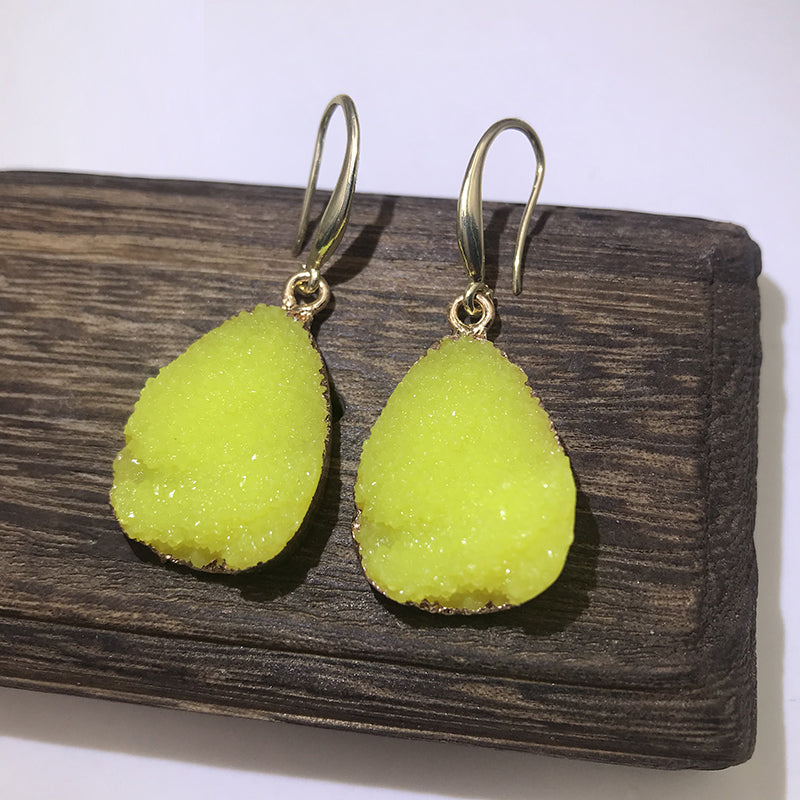 European Jewelry Colorful Water Drop Dangle Earrings